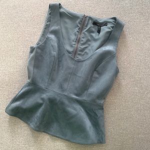 Cladiana Faux-Suede Peplum Top